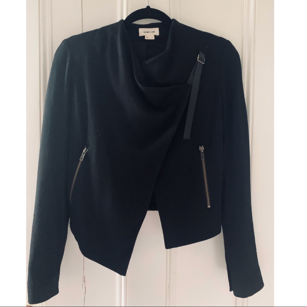 Helmet Lang Black Cropped Sonar Jacket Sz P - Picture 6 of 8